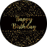 Rose Gold Und Schwarz Glücklich Geburtstag Kreis Hintergrund